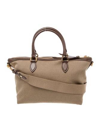 Prada Enameled Metal Triangle Top Handle Bag