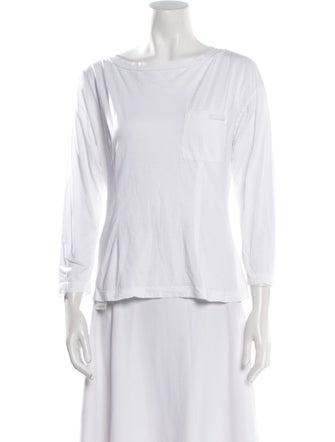 Prada Bateau Neckline Three-Quarter Sleeve Blouse