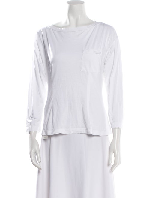 Prada Bateau Neckline Three-Quarter Sleeve Blouse