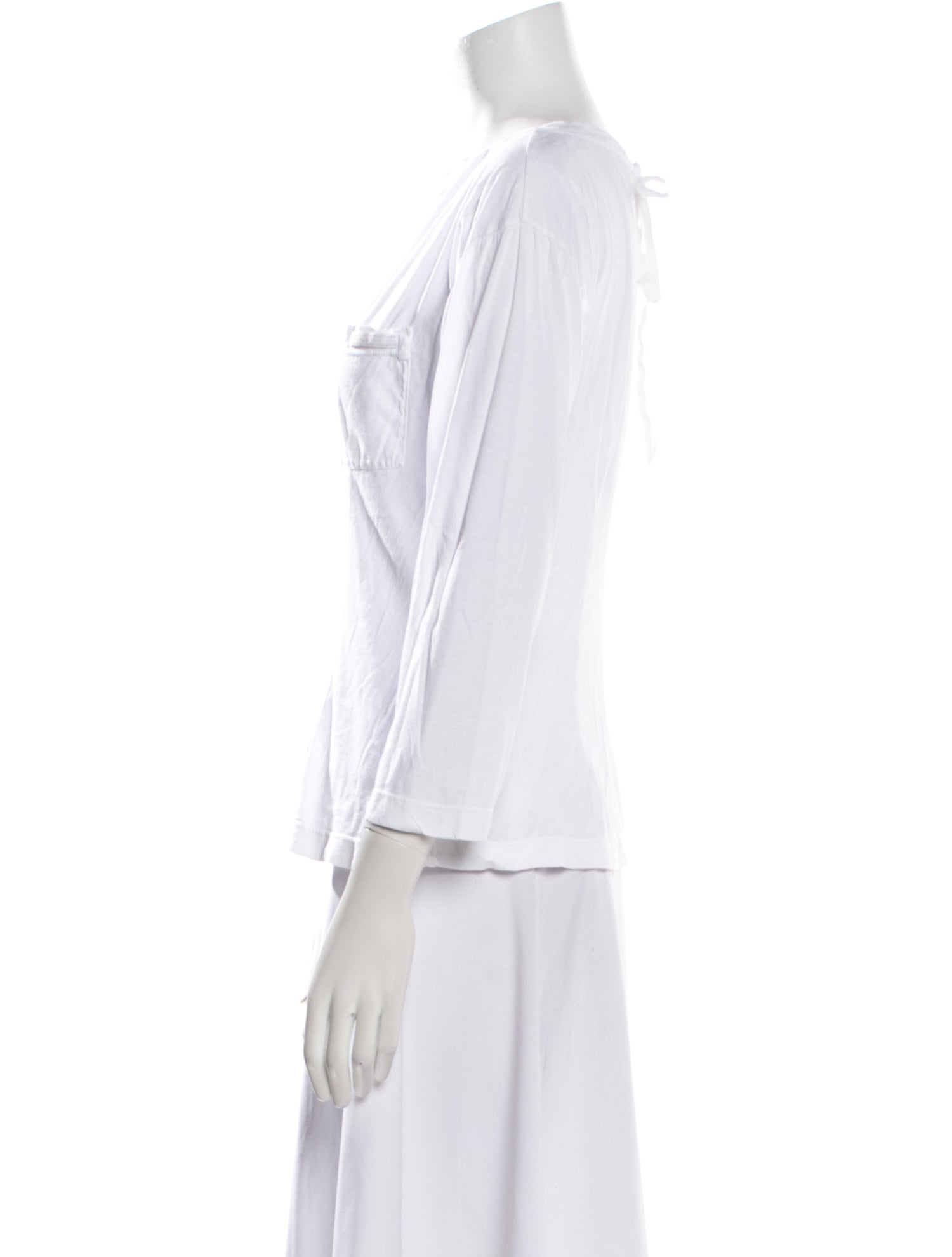 Prada Bateau Neckline Three-Quarter Sleeve Blouse