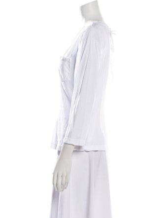 Prada Bateau Neckline Three-Quarter Sleeve Blouse