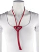 Prada Enamel & Leather Saffiano Bolo Tie Necklace