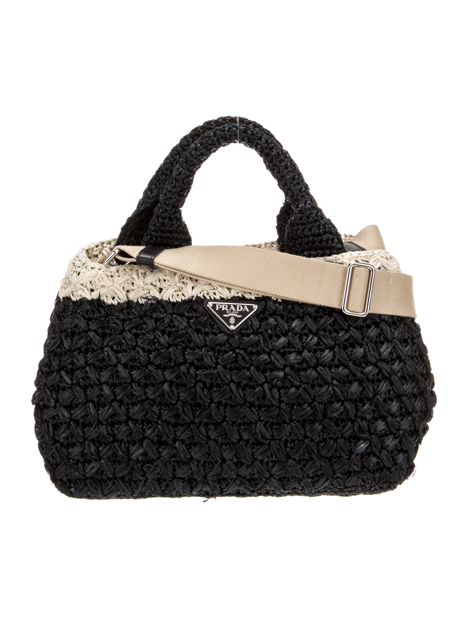 Prada Enameled Metal Triangle Top Handle Bag