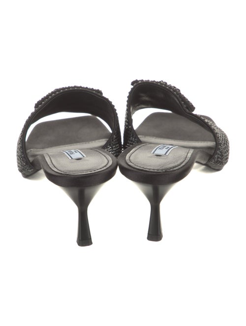 Prada Satin Crystal Embellishments Slides