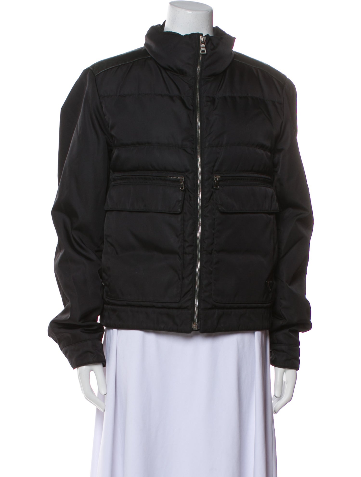 Prada 2011 Enameled Metal Triangle Puffer Coat