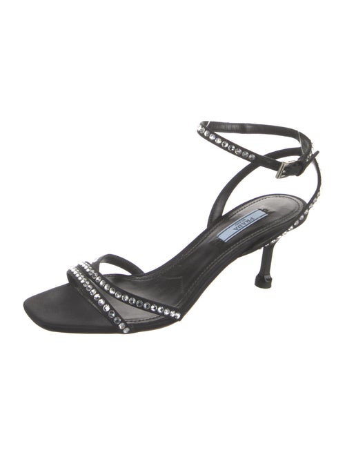 Prada Satin Crystal Embellishments Sandals