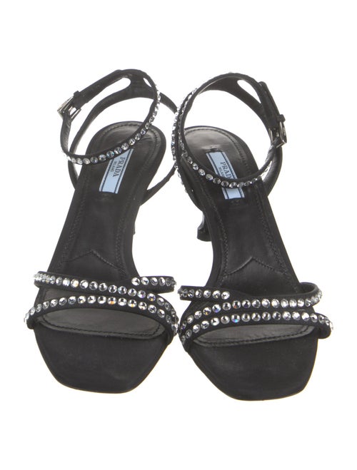 Prada Satin Crystal Embellishments Sandals
