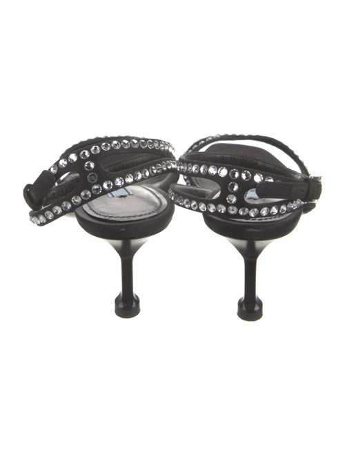 Prada Satin Crystal Embellishments Sandals