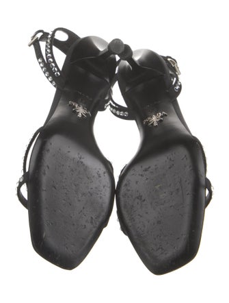 Prada Satin Crystal Embellishments Sandals