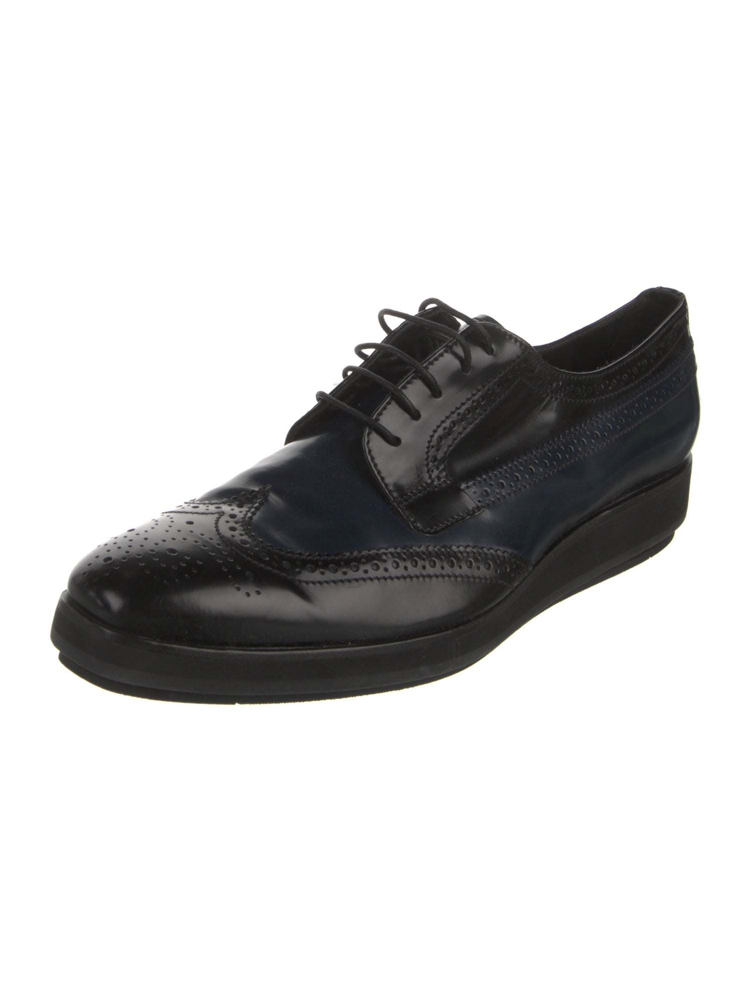 Prada Leather Lasercut Accents Oxfords