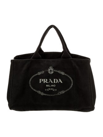 Prada Enameled Metal Triangle Canapa Logo