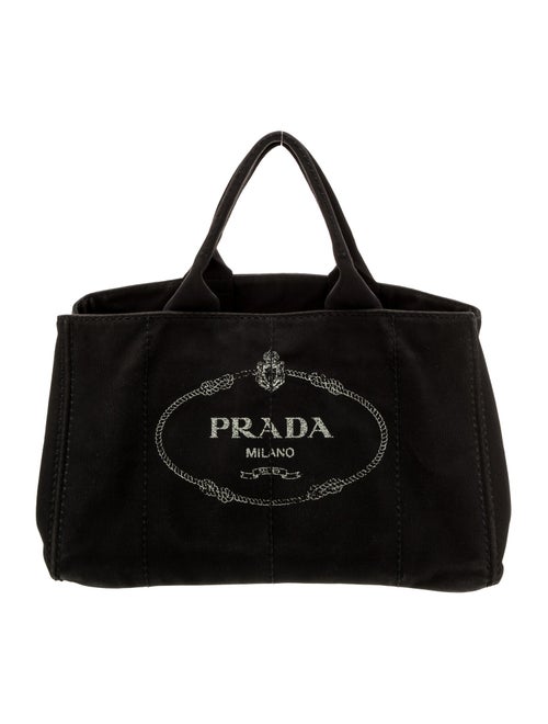 Prada Enameled Metal Triangle Canapa Logo