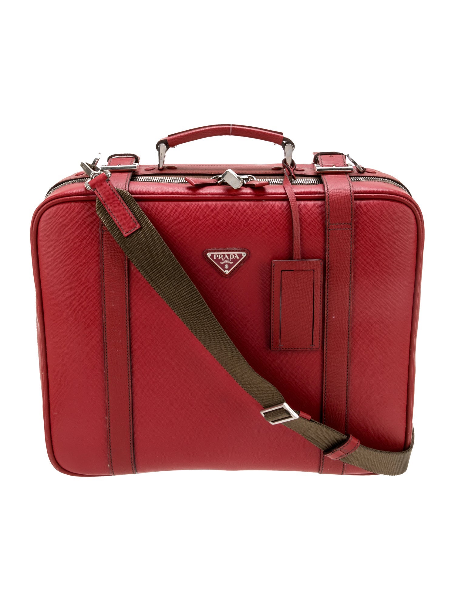 Prada Enameled Metal Triangle Briefcase Vintage