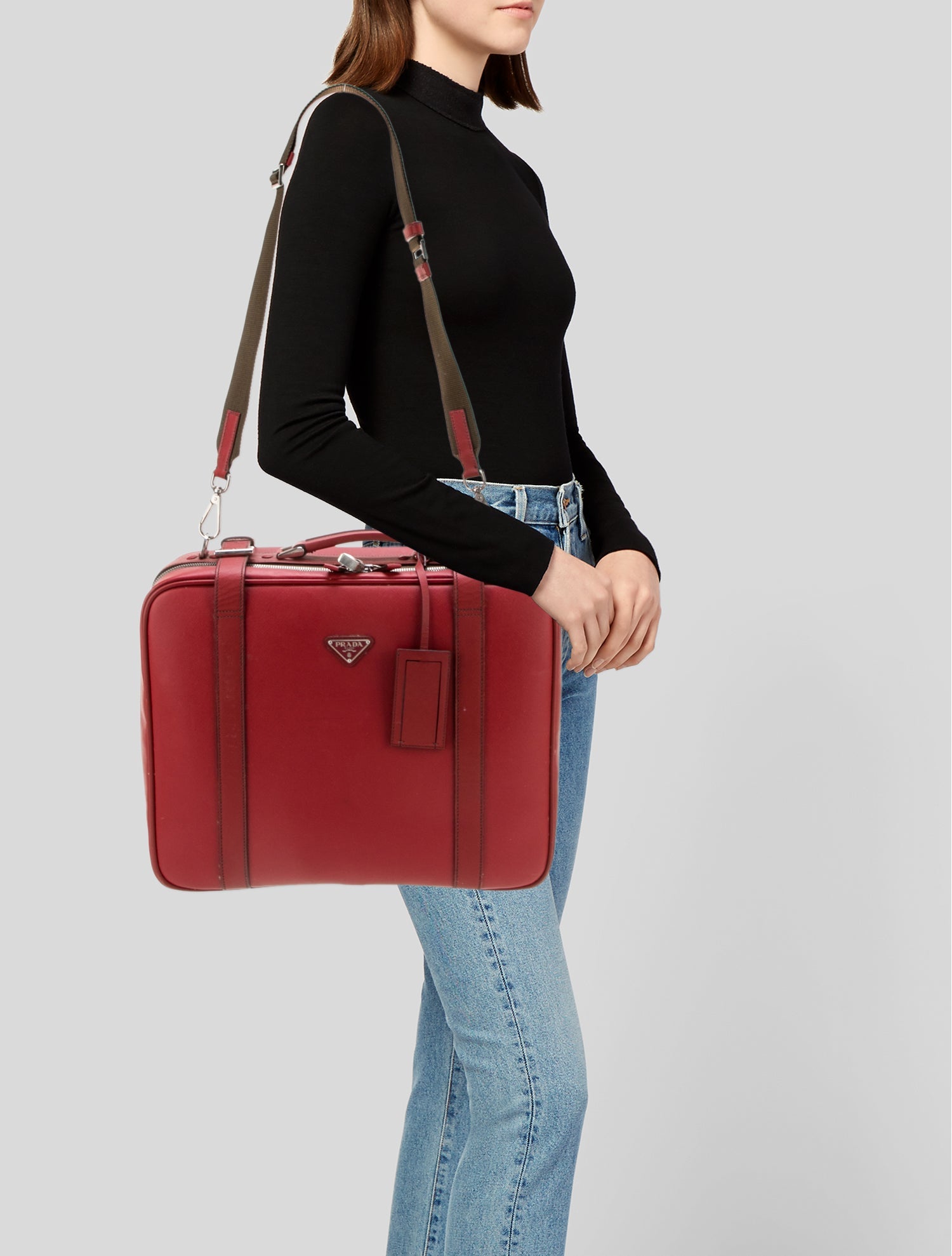 Prada Enameled Metal Triangle Briefcase Vintage