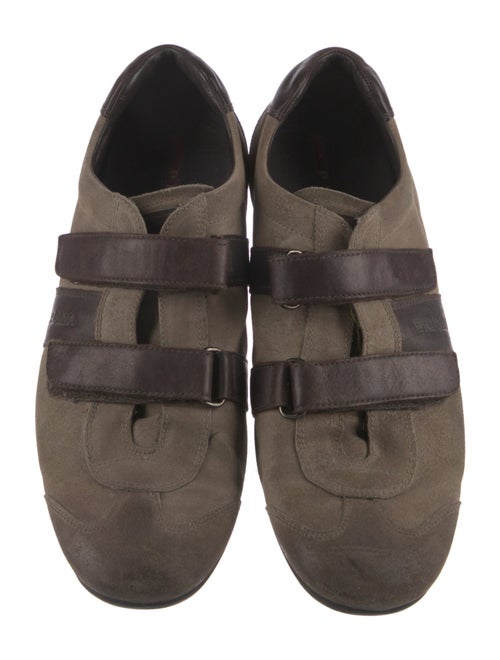 Prada Suede Leather Trim Embellishment Monk Straps