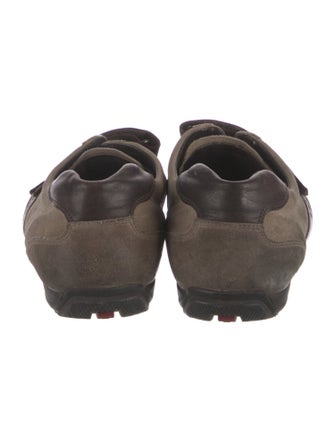 Prada Suede Leather Trim Embellishment Monk Straps