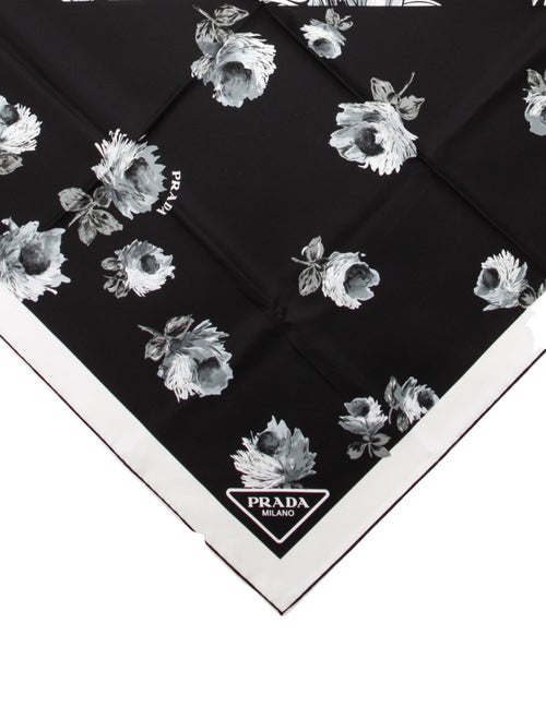 Prada Silk Floral Print Scarf