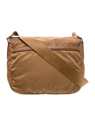 Prada Enameled Metal Triangle Messenger Bag