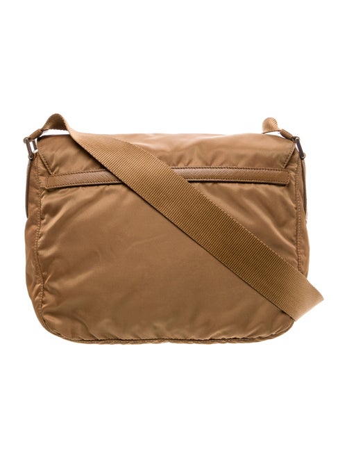 Prada Enameled Metal Triangle Messenger Bag