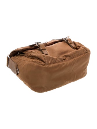 Prada Enameled Metal Triangle Messenger Bag