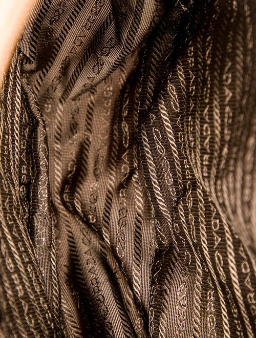 Prada Enameled Metal Triangle Messenger Bag