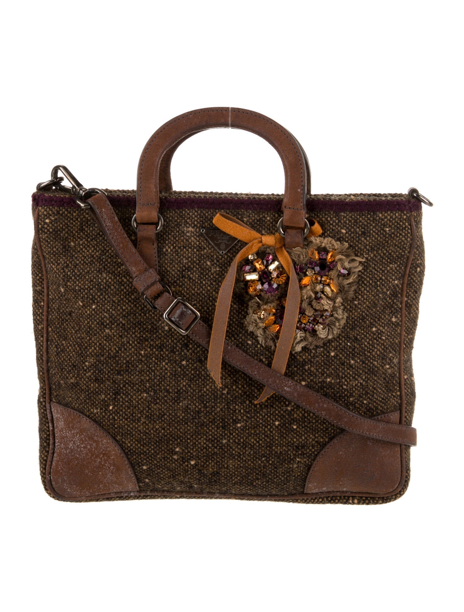 Prada Tweed Messenger Bag