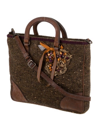 Prada Tweed Messenger Bag