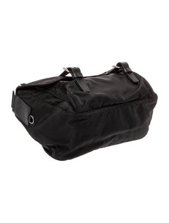 Prada Enameled Metal Triangle Messenger Bag