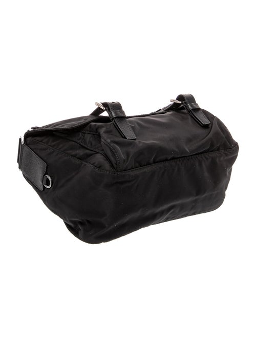 Prada Enameled Metal Triangle Messenger Bag