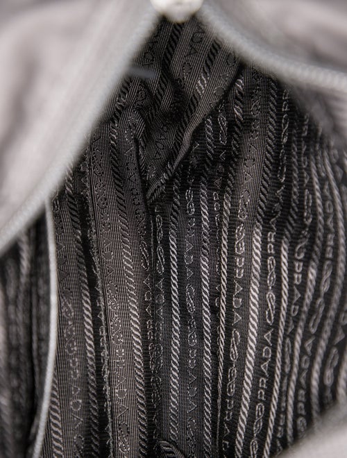 Prada Enameled Metal Triangle Messenger Bag