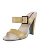 Prada Sport Patent Leather Leather Trim Embellishment Slides