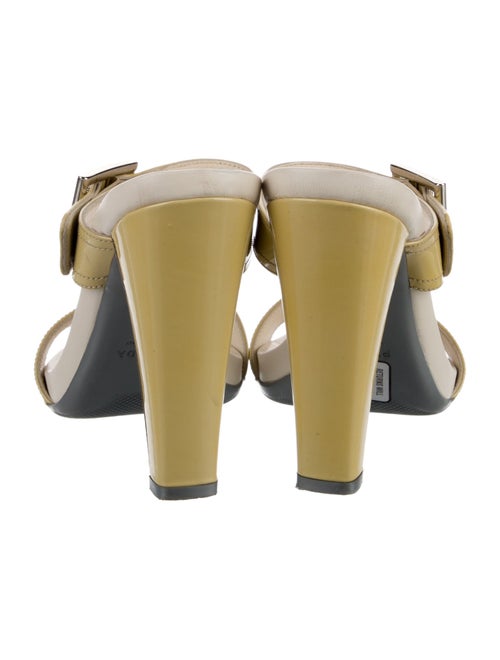 Prada Sport Patent Leather Leather Trim Embellishment Slides