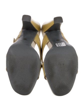 Prada Sport Patent Leather Leather Trim Embellishment Slides