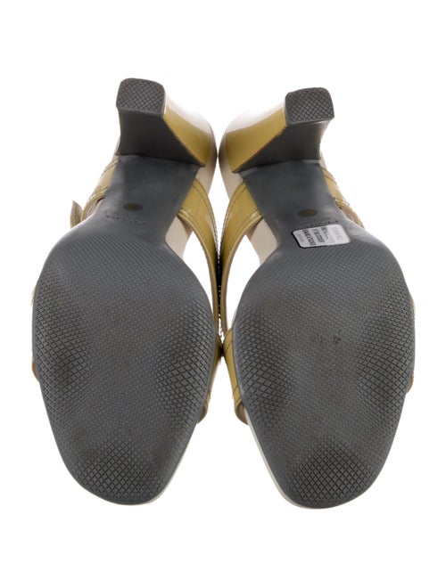 Prada Sport Patent Leather Leather Trim Embellishment Slides