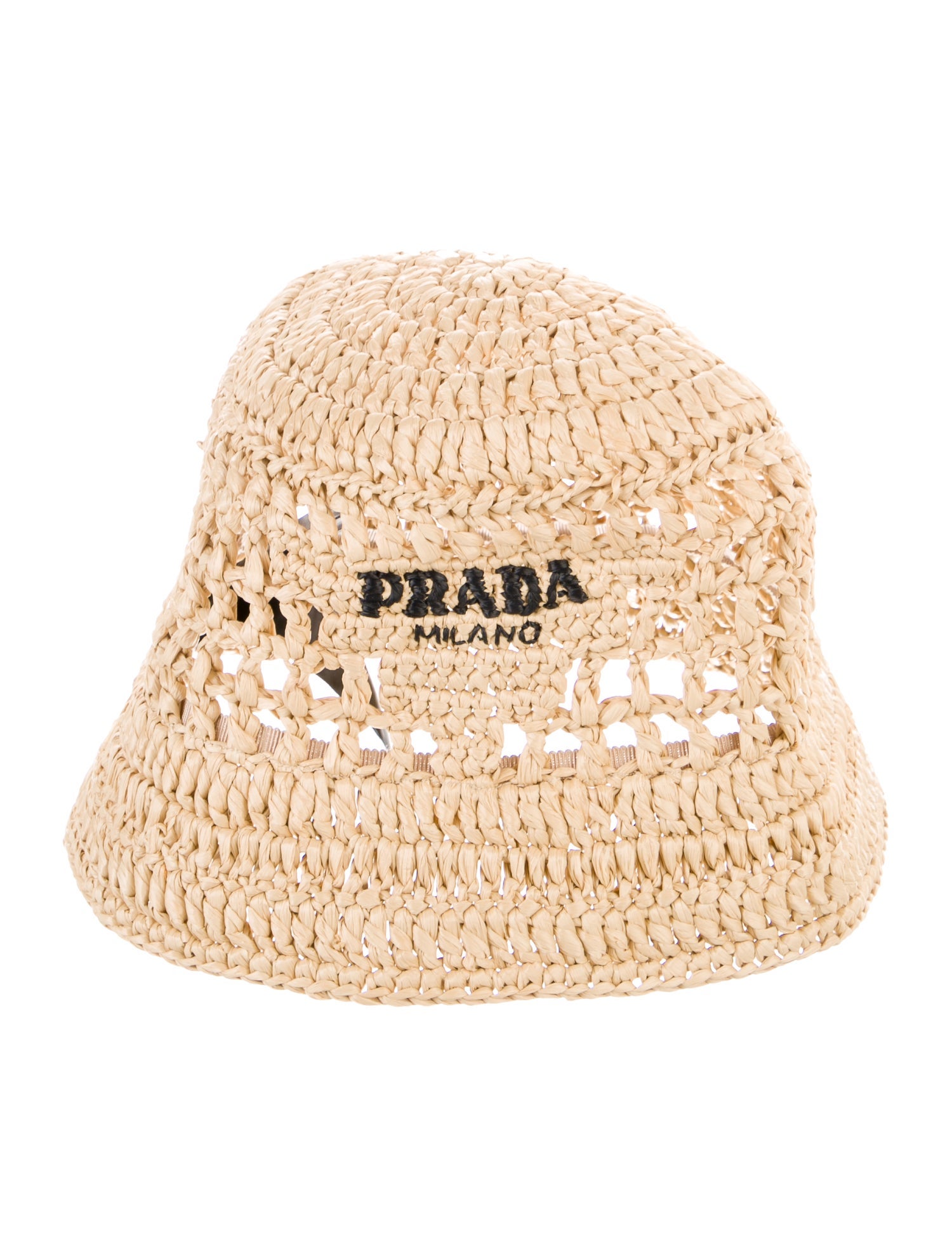 Prada Viscose Woven Bucket Hat w/Tags