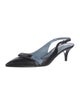 Prada Leather Bow Accents Slingback Pumps