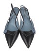 Prada Leather Bow Accents Slingback Pumps