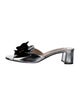 Prada Patent Leather Bow Accents Slides