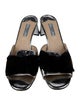 Prada Patent Leather Bow Accents Slides