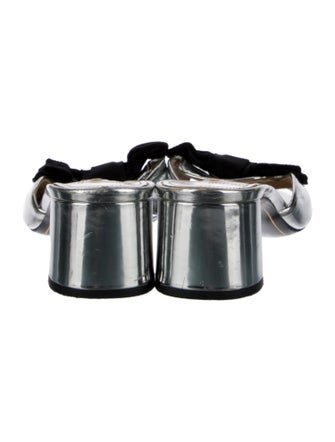 Prada Patent Leather Bow Accents Slides