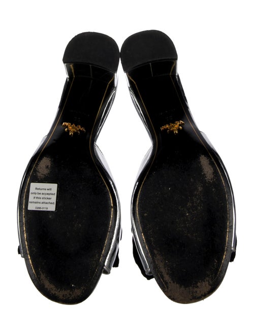 Prada Patent Leather Bow Accents Slides