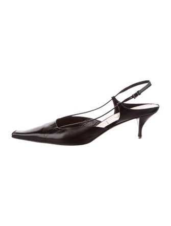 Prada Leather Slingback Flats