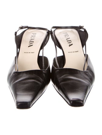 Prada Leather Slingback Flats
