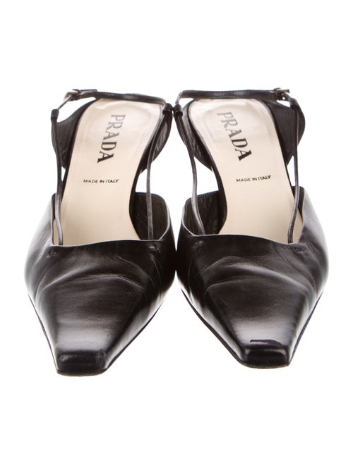 Prada Leather Slingback Flats
