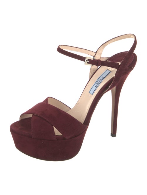 Prada Suede Cutout Accent Sandals