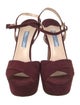 Prada Suede Cutout Accent Sandals