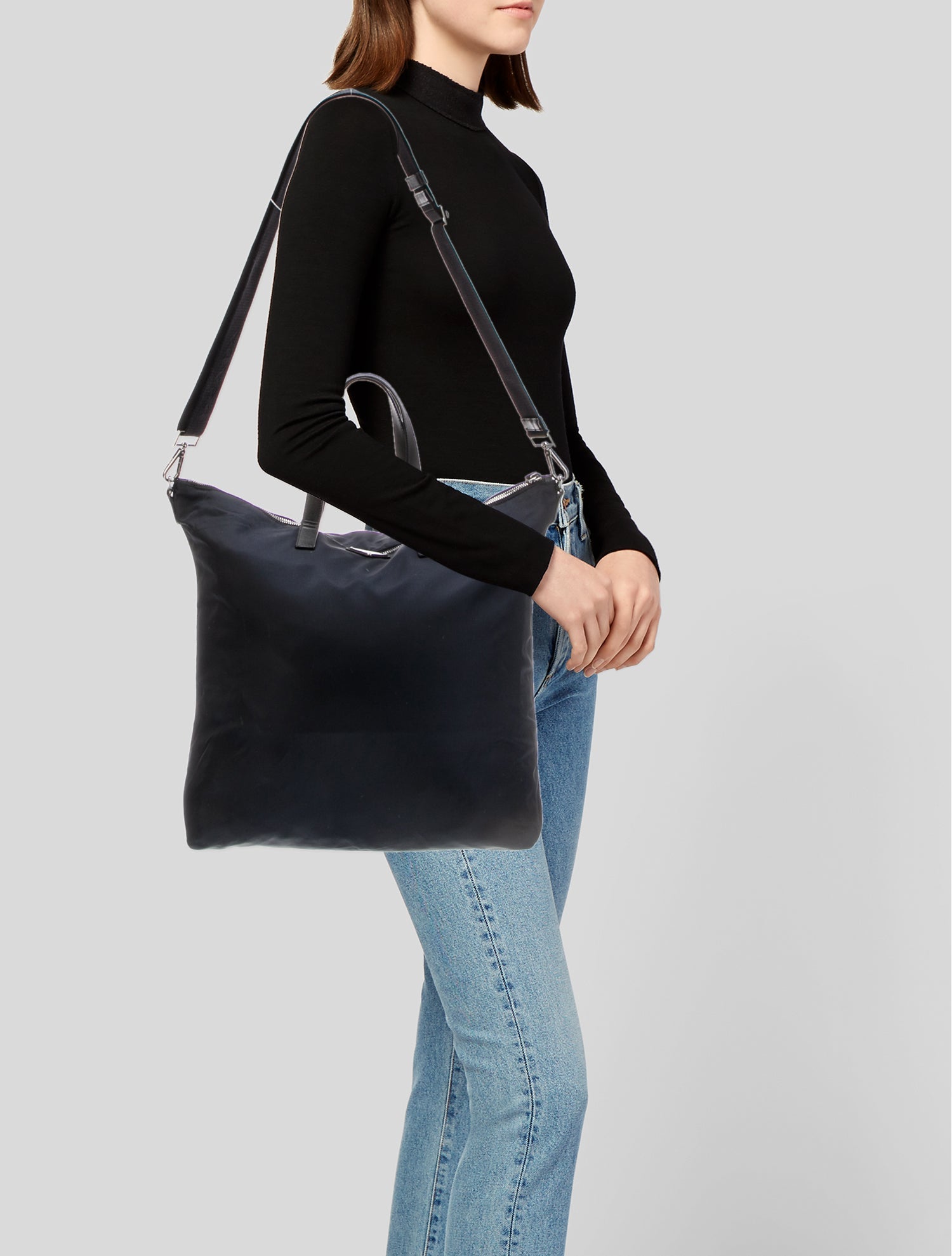 Prada Enameled Metal Triangle Belt Bag