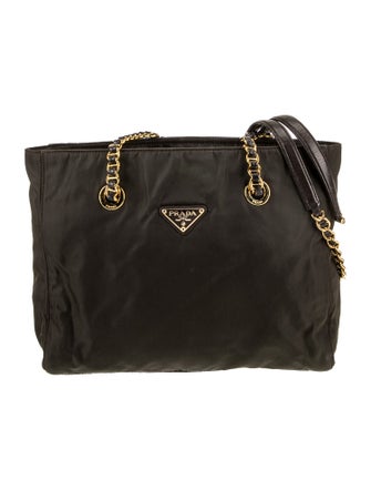 Prada Enameled Metal Triangle Shoulder Bag