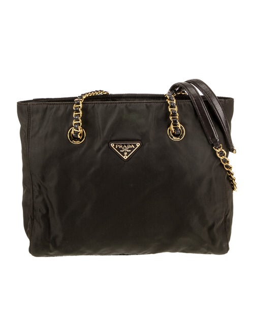 Prada Enameled Metal Triangle Shoulder Bag