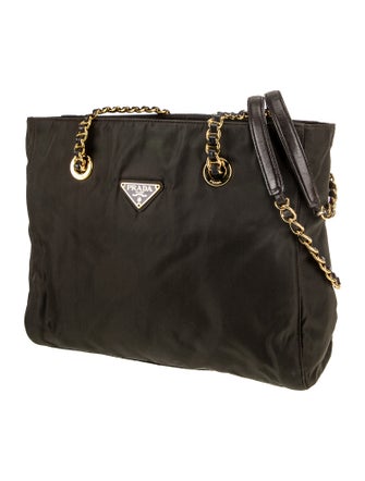 Prada Enameled Metal Triangle Shoulder Bag